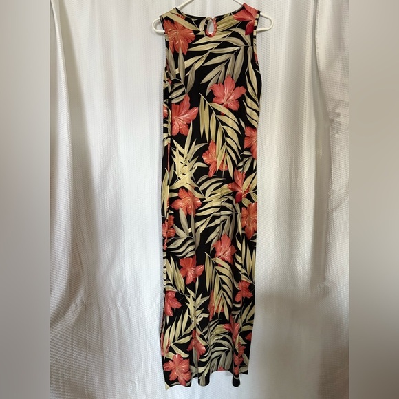 Tommy Bahama silk multicolored floral print full sleeveless dress size medium - Picture 2 of 6